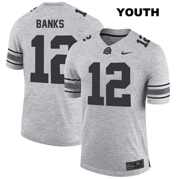 Ohio State Buckeyes Youth Sevyn Banks #12 Gray Authentic Nike College NCAA Stitched Football Jersey CJ19U41ZH